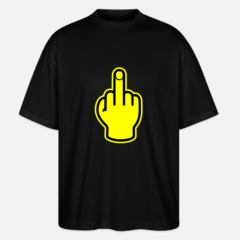 Mittelfinger Hand Provokativ - Stanley/Stella Oversized Unisex Bio T-Shirt Blaster 2.0 - Schwarz