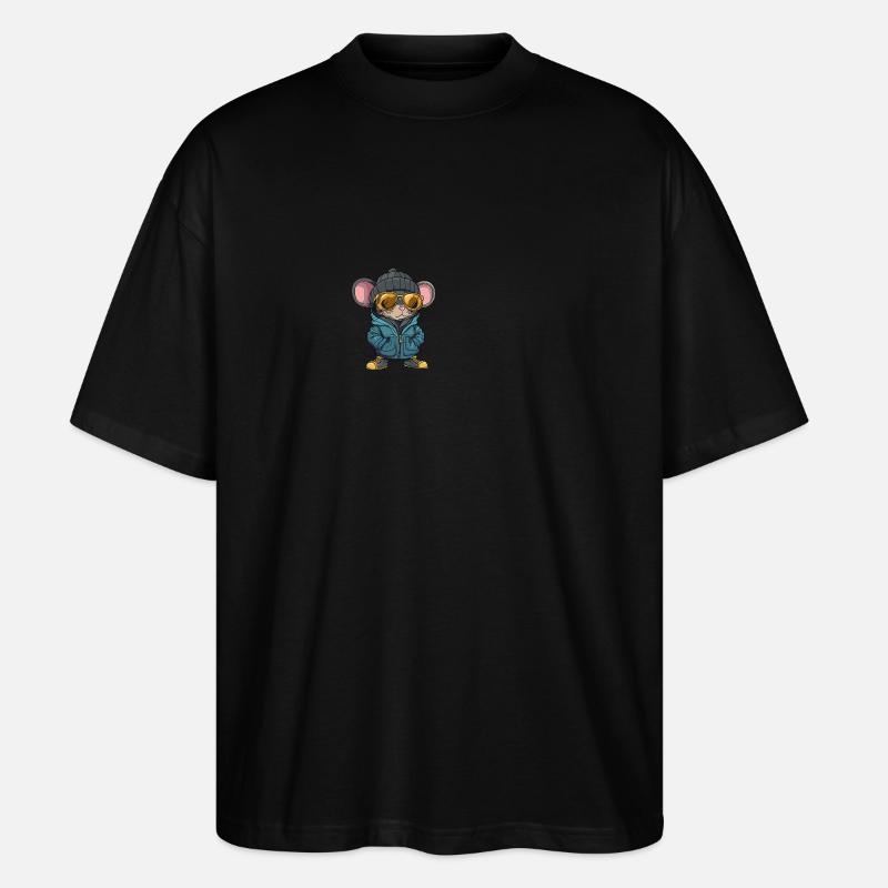 Mouse Winter Comic - Stanley/Stella Oversized Unisex Organic T-shirt Blaster 2.0 - black