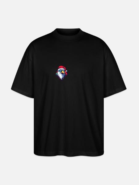 Eagle Christmas Cool - Stanley/Stella Oversized Unisex Organic T-shirt Blaster 2.0 - black