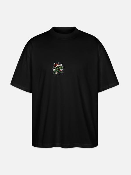 Dinosaur T-Rex Christmas Funny - Stanley/Stella Oversized Unisex Organic T-shirt Blaster 2.0 - black