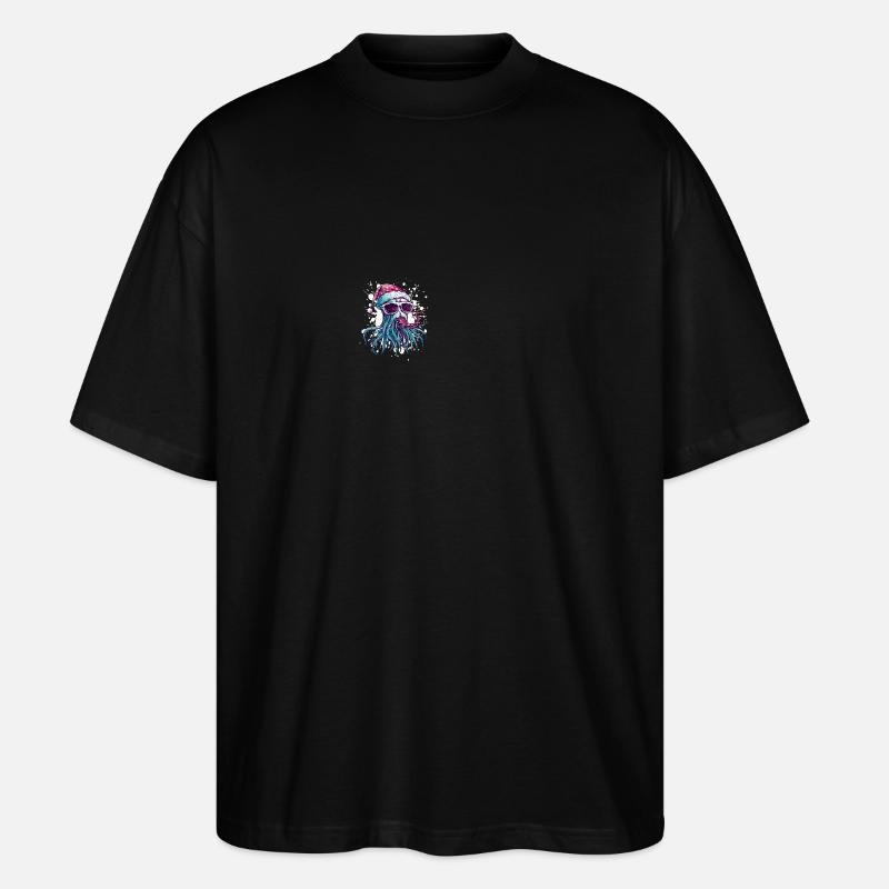 Méduse Noël drôle - T-shirt bio Blaster 2.0 coupe oversize Stanley/Stella Unisexe - noir