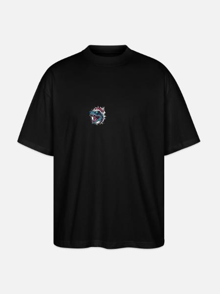 Dragon Christmas Funny - Stanley/Stella Oversized Unisex Organic T-shirt Blaster 2.0 - black