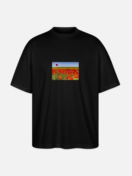 Mohnfeld - Stanley/Stella Oversized Unisex Bio T-Shirt Blaster 2.0 - Schwarz