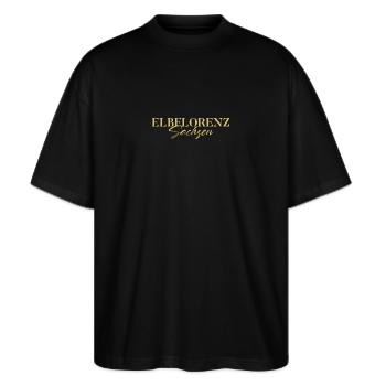 Elbflorenz Sachsen: Glanzvolle Hommage an Dresden - Stanley/Stella Oversized Unisex Bio T-Shirt Blaster 2.0 - Schwarz - Vorne - Alina (178cm) & Michal (187cm)