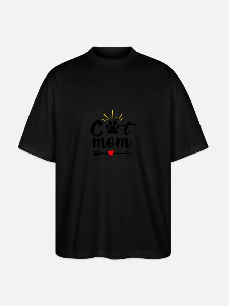 Maman chat - T-shirt bio Blaster 2.0 coupe oversize Stanley/Stella Unisexe - noir