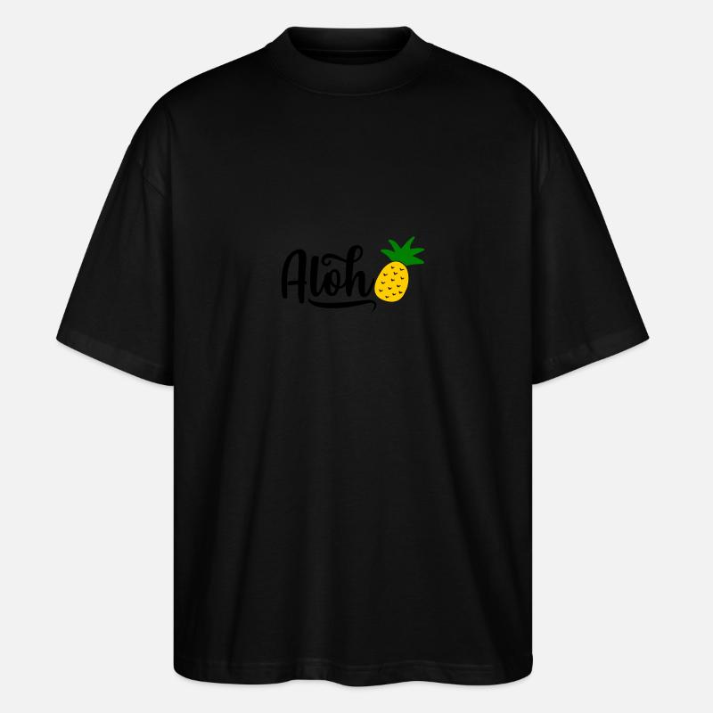 Aloha Ananas - Stanley/Stella Oversized Unisex Bio T-Shirt Blaster 2.0 - Schwarz