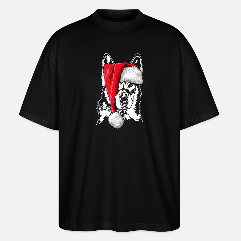 Lévrier tchécoslovaque Noël Wilsigns - T-shirt bio Blaster 2.0 coupe oversize Stanley/Stella Unisexe - noir