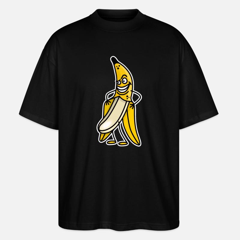 Lustiger Bananenblitz-Stripper-Streaker-Cartoon - Stanley/Stella Oversized Unisex Bio T-Shirt Blaster 2.0 - Schwarz