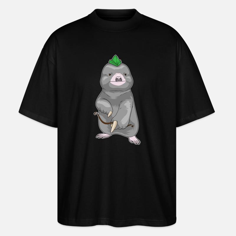 Arc d’archer taupe - T-shirt bio Blaster 2.0 coupe oversize Stanley/Stella Unisexe - noir