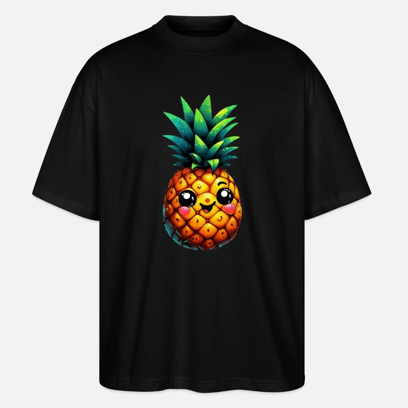 Ananas - Stanley/Stella Oversized Unisex Bio T-Shirt Blaster 2.0 - Schwarz