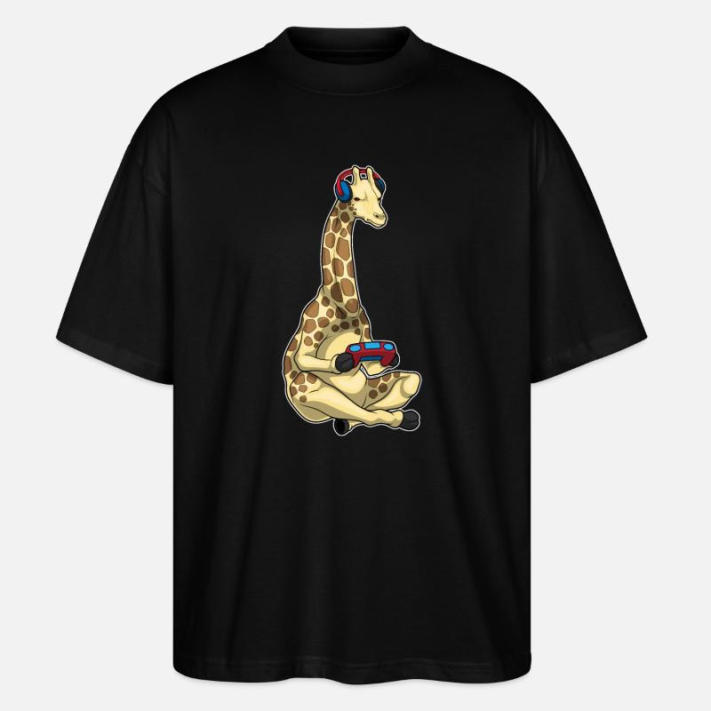 Manette Giraffe Gamer - T-shirt bio Blaster 2.0 coupe oversize Stanley/Stella Unisexe - noir
