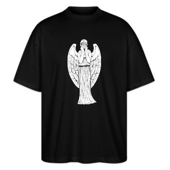 Don't Blink - Stanley/Stella Oversized Unisex Bio T-Shirt Blaster 2.0 - Schwarz - Vorne - Alina (178cm) & Michal (187cm)