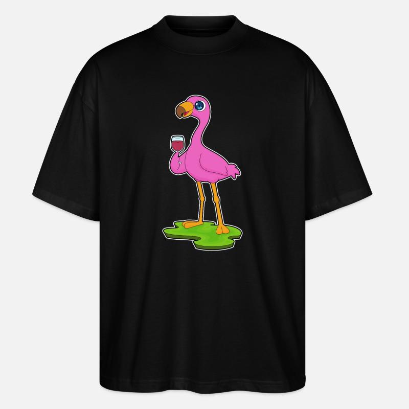 Flamingo Rotwein - Stanley/Stella Oversized Unisex Bio T-Shirt Blaster 2.0 - Schwarz
