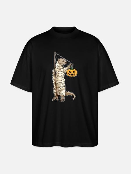 Otter Halloween Fishing - Stanley/Stella Oversized Unisex Organic T-shirt Blaster 2.0 - black