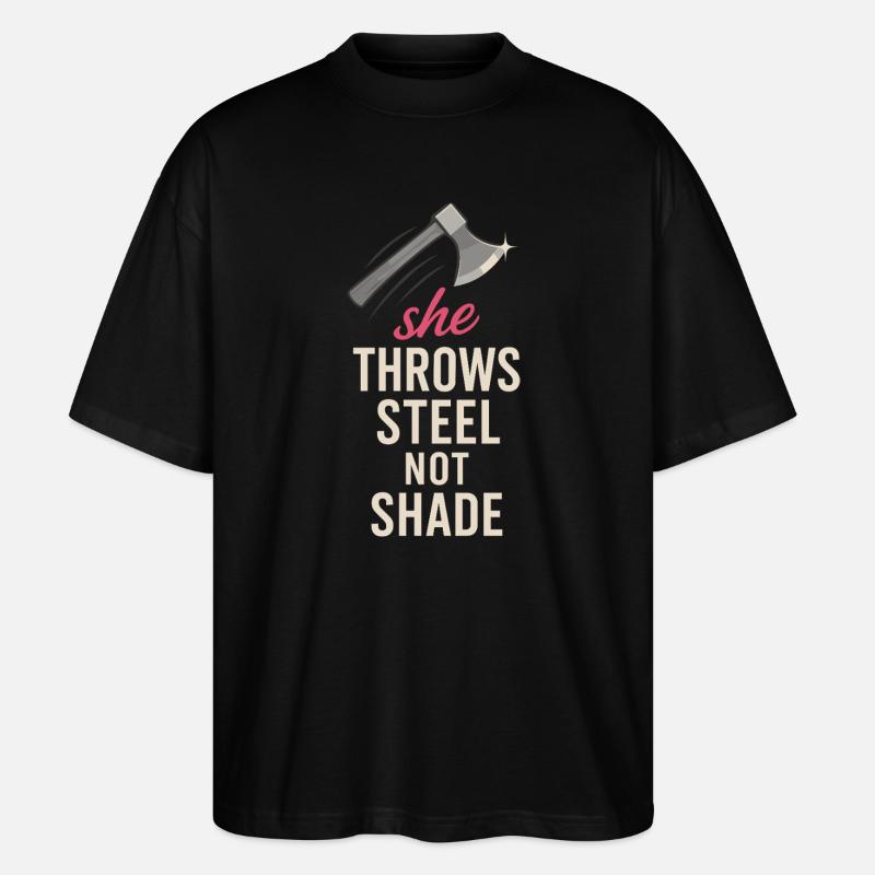 Frauen Axtwerfen Geschenk I Steckäxte - Stanley/Stella Oversized Unisex Bio T-Shirt Blaster 2.0 - Schwarz