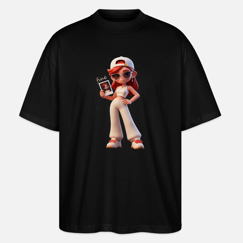 Selfie-Stil Trendheldin - Stanley/Stella Oversized Unisex Bio T-Shirt Blaster 2.0 - Schwarz