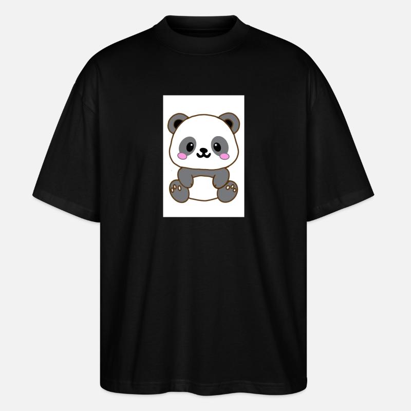 Kawaii Panda - Stanley/Stella Oversized Unisex Bio T-Shirt Blaster 2.0 - Schwarz