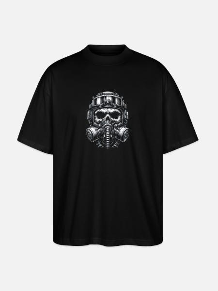 Skull in Special Ops Gear - Stanley/Stella Oversized Unisex Organic T-shirt Blaster 2.0 - black