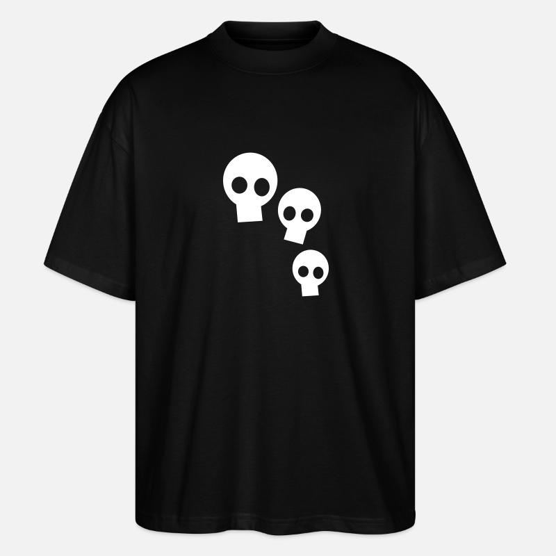 Three Skulls - Stanley/Stella Oversized Unisex Bio T-Shirt Blaster 2.0 - Schwarz