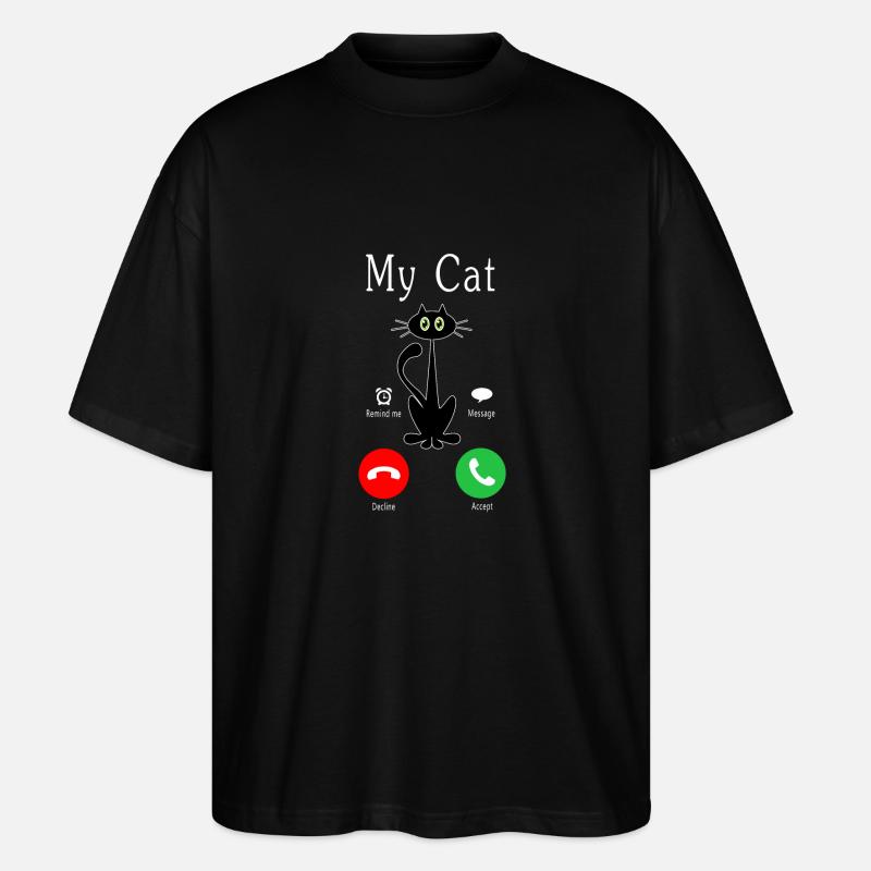 Cat is Calling - Stanley/Stella Oversized Unisex Bio T-Shirt Blaster 2.0 - Schwarz