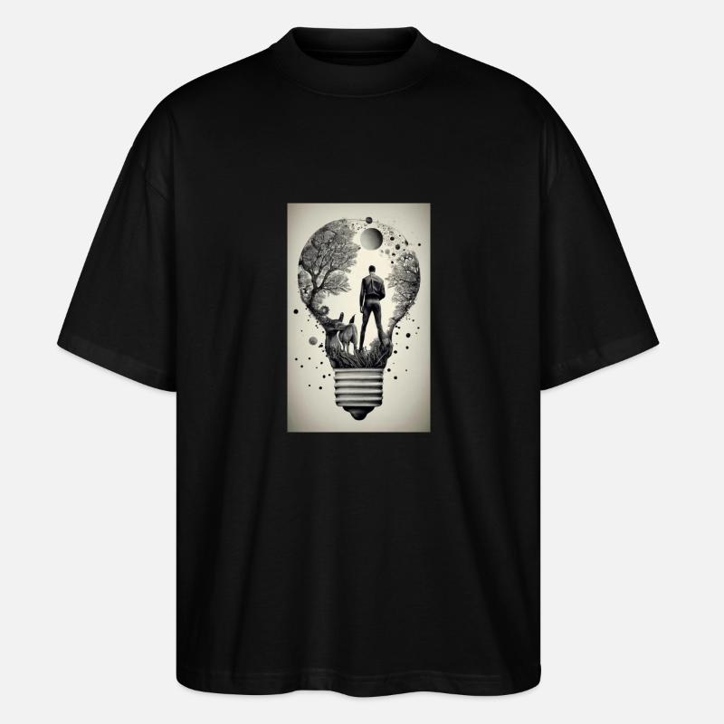 man inside a light bulb - Stanley/Stella Oversized Unisex Organic T-shirt Blaster 2.0 - black