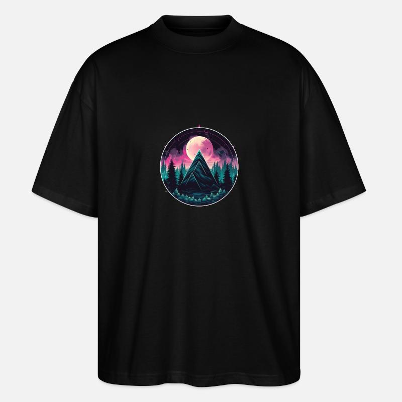 Synthwave Triangles - Stanley/Stella Oversized Unisex Organic T-shirt Blaster 2.0 - black