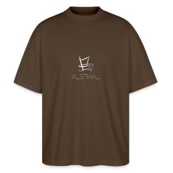 Balsthal Canton of Solothurn - Stanley/Stella Oversized Unisex Organic T-shirt Blaster 2.0 - mocha - Front - Alina (178cm) & Michal (187cm)