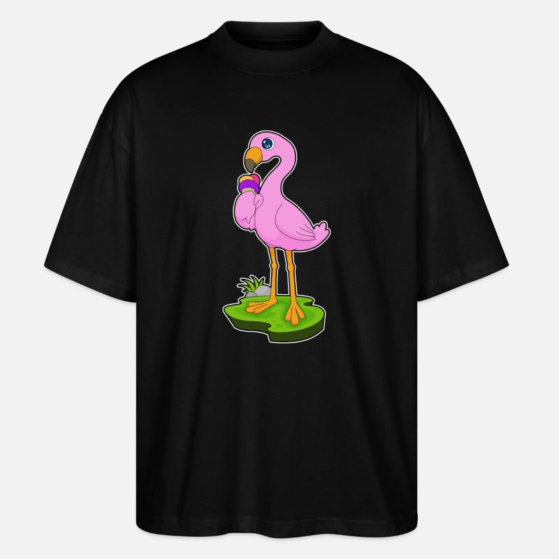 Flamingo Waffeleis - Stanley/Stella Oversized Unisex Bio T-Shirt Blaster 2.0 - Schwarz