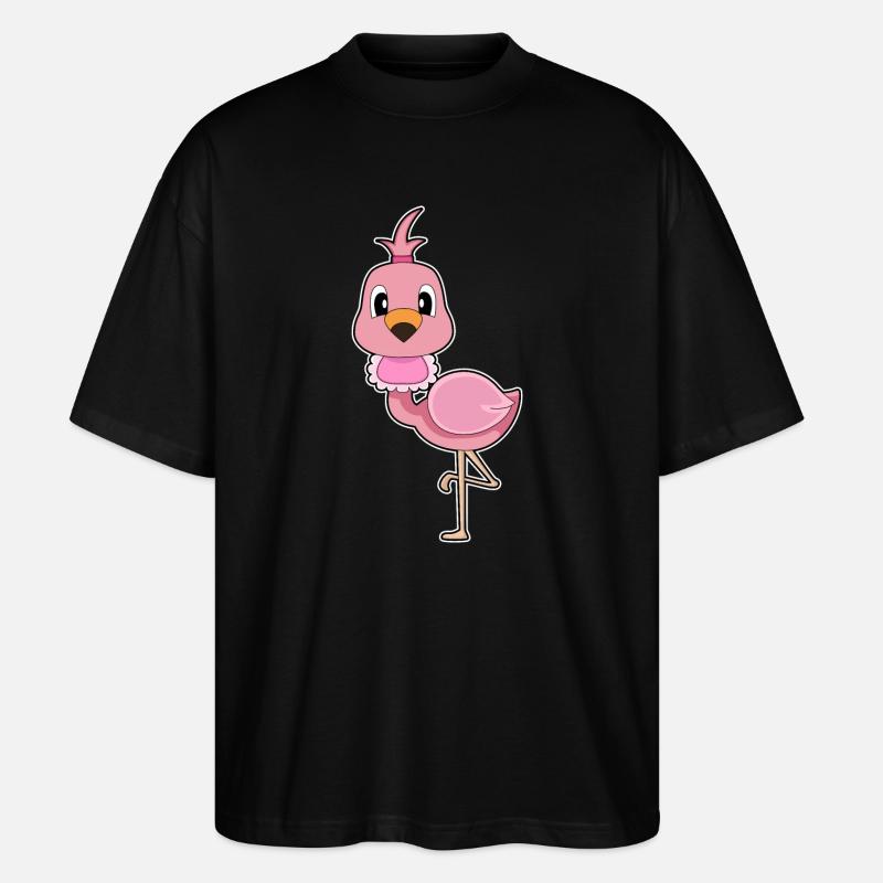 Flamingo Baby Lätzchen - Stanley/Stella Oversized Unisex Bio T-Shirt Blaster 2.0 - Schwarz