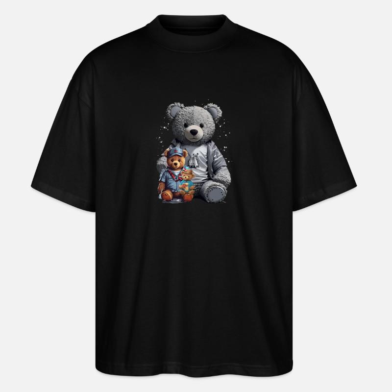 3 Teddy Bears - Stanley/Stella Oversized Unisex Bio T-Shirt Blaster 2.0 - Schwarz