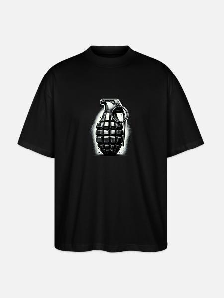 Explosive Charge: Hand Grenade - Stanley/Stella Oversized Unisex Organic T-shirt Blaster 2.0 - black