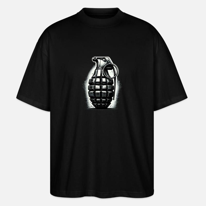 Explosive Charge: Hand Grenade - Stanley/Stella Oversized Unisex Organic T-shirt Blaster 2.0 - black