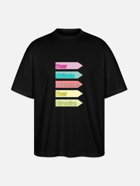 Your Attitude Determines Your Direction - Stanley/Stella Oversized Unisex Organic T-shirt Blaster 2.0 - black