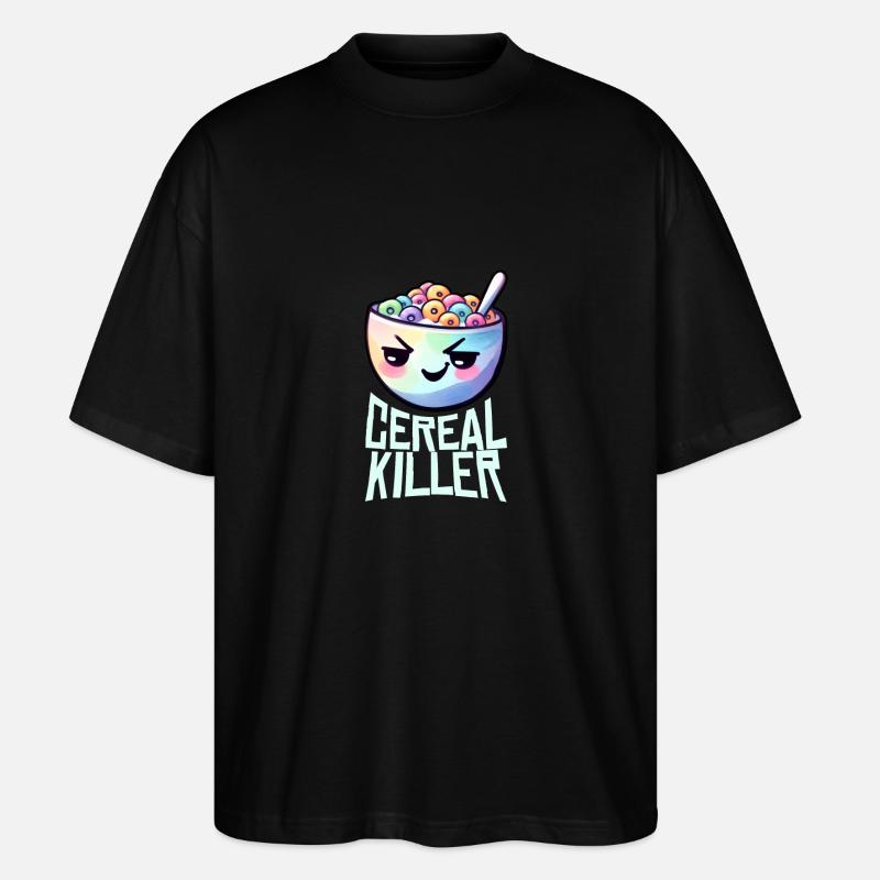 Cereal Killer Breakfast Pun - Stanley/Stella Oversized Unisex Organic T-shirt Blaster 2.0 - black