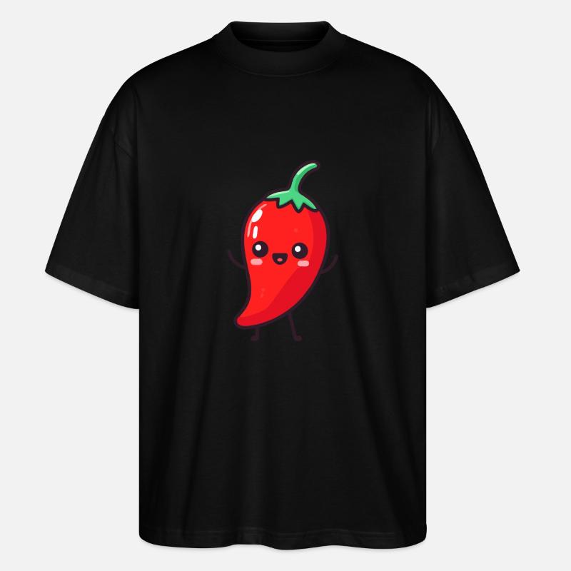 Glücklicher Peperoni - Stanley/Stella Oversized Unisex Bio T-Shirt Blaster 2.0 - Schwarz
