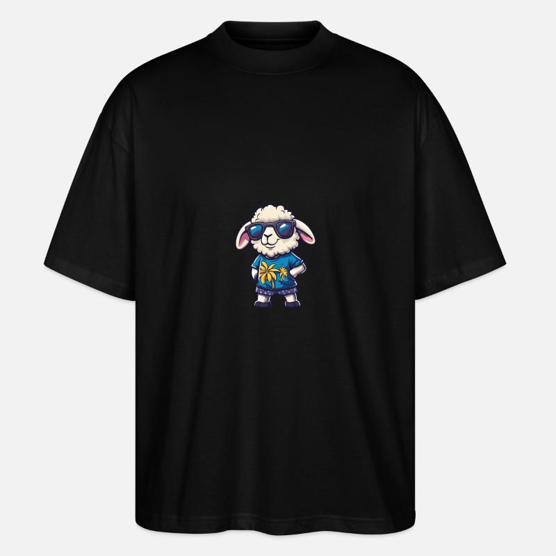 Schaf Comic Cool Sommer - Stanley/Stella Oversized Unisex Bio T-Shirt Blaster 2.0 - Schwarz