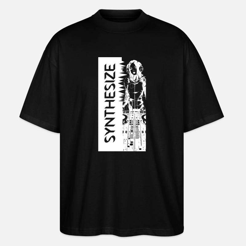 Synth White - Stanley/Stella Oversized Unisex Organic T-shirt Blaster 2.0 - black