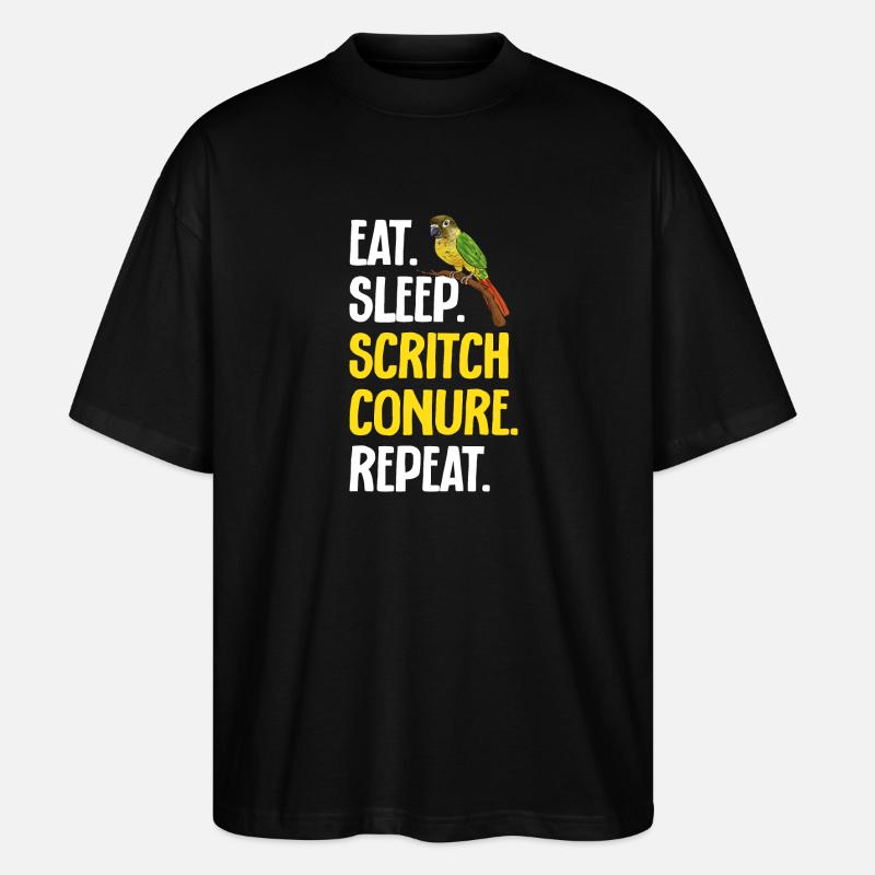 Perruche Molina Perroquet Perruche oiseau - T-shirt bio Blaster 2.0 coupe oversize Stanley/Stella Unisexe - noir