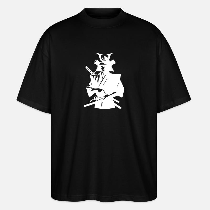 Samouraï japonais avec épée - T-shirt bio Blaster 2.0 coupe oversize Stanley/Stella Unisexe - noir