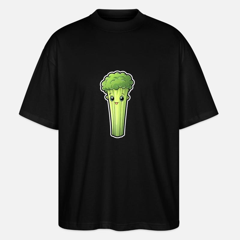 Staudensellerie oder Stangensellerie Kawaii - Stanley/Stella Oversized Unisex Bio T-Shirt Blaster 2.0 - Schwarz