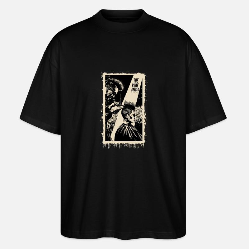 Punk barber sharp cuts - Stanley/Stella Oversized Unisex Organic T-shirt Blaster 2.0 - black