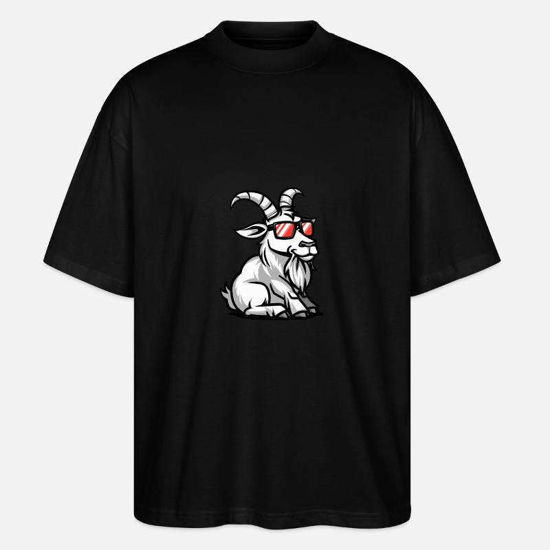 Bergziege Cool Tier - Stanley/Stella Oversized Unisex Bio T-Shirt Blaster 2.0 - Schwarz