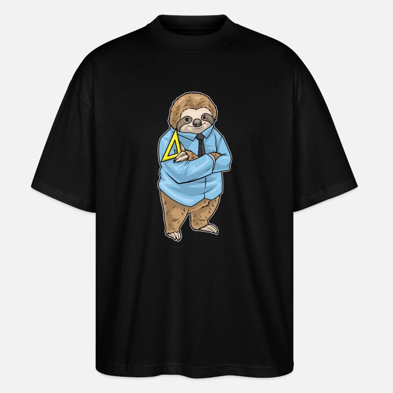 Sloth Math Teacher Triangle - Stanley/Stella Oversized Unisex Organic T-shirt Blaster 2.0 - black