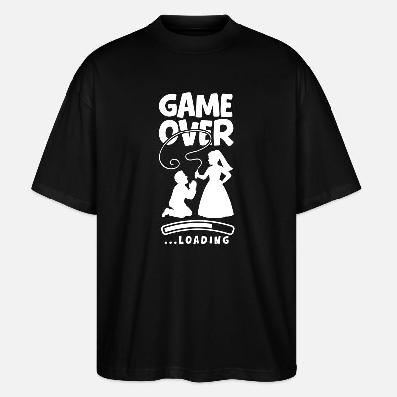Game Over Hochzeit Ehepaar - Stanley/Stella Oversized Unisex Bio T-Shirt Blaster 2.0 - Schwarz