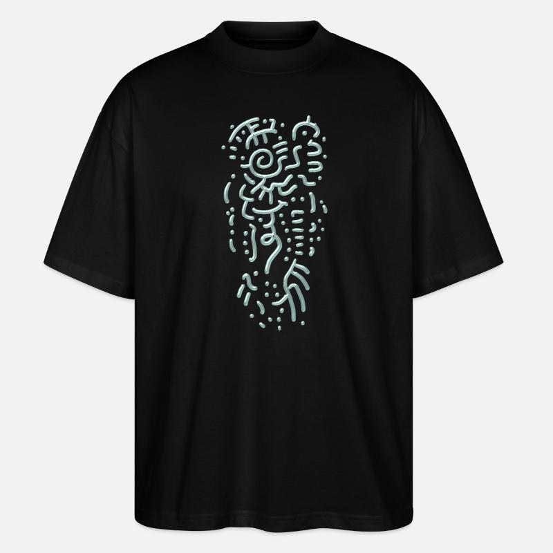 Gothic Flourish Pattern - Abstract - Stanley/Stella Oversized Unisex Organic T-shirt Blaster 2.0 - black