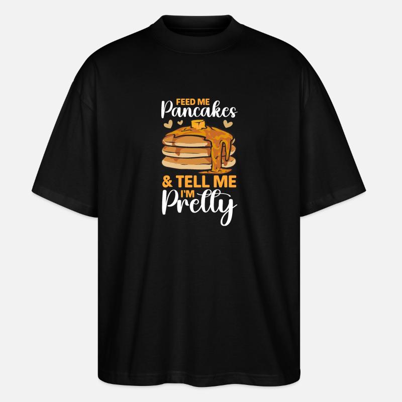 Pancake Breakfast Pancakes - Stanley/Stella Oversized Unisex Organic T-shirt Blaster 2.0 - black