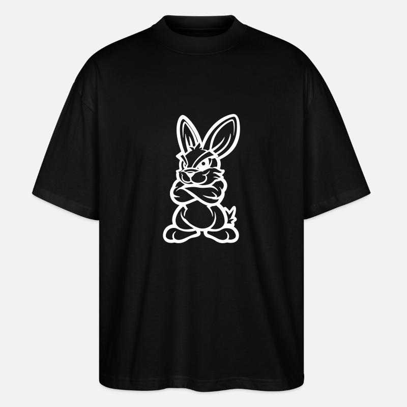 Bunny Comic - Stanley/Stella Oversized Unisex Organic T-shirt Blaster 2.0 - black
