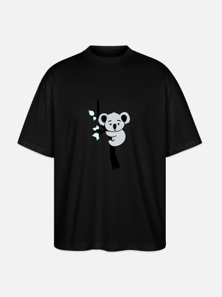 Koala Bear Comic Tree - Stanley/Stella Oversized Unisex Organic T-shirt Blaster 2.0 - black