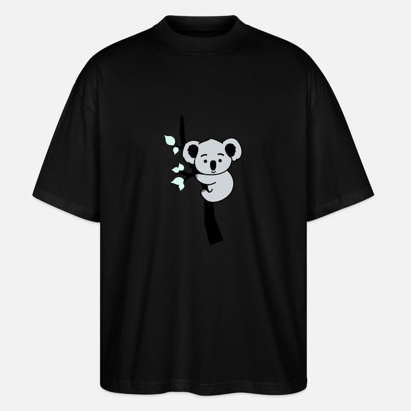 Koala Bear Comic Tree - Stanley/Stella Oversized Unisex Organic T-shirt Blaster 2.0 - black