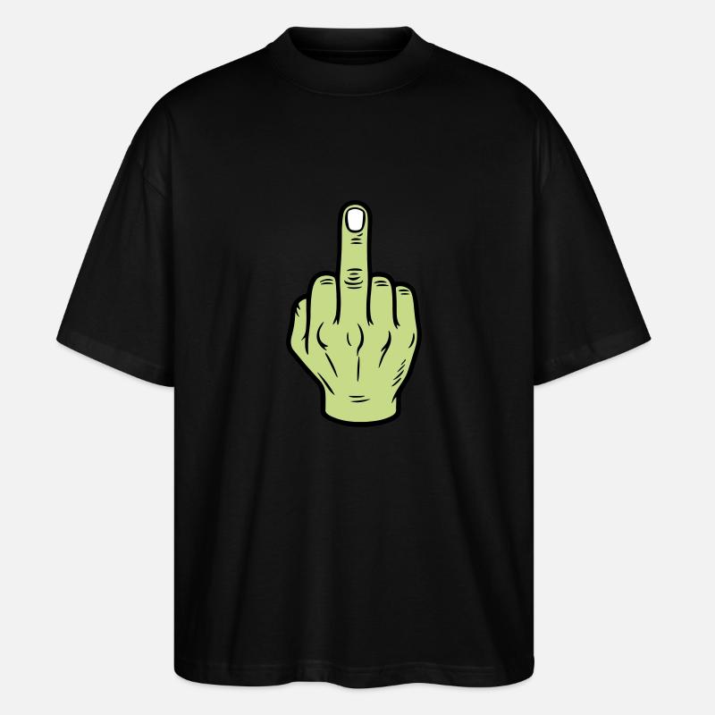 Mittelfinger Hand Symbol - Stanley/Stella Oversized Unisex Bio T-Shirt Blaster 2.0 - Schwarz